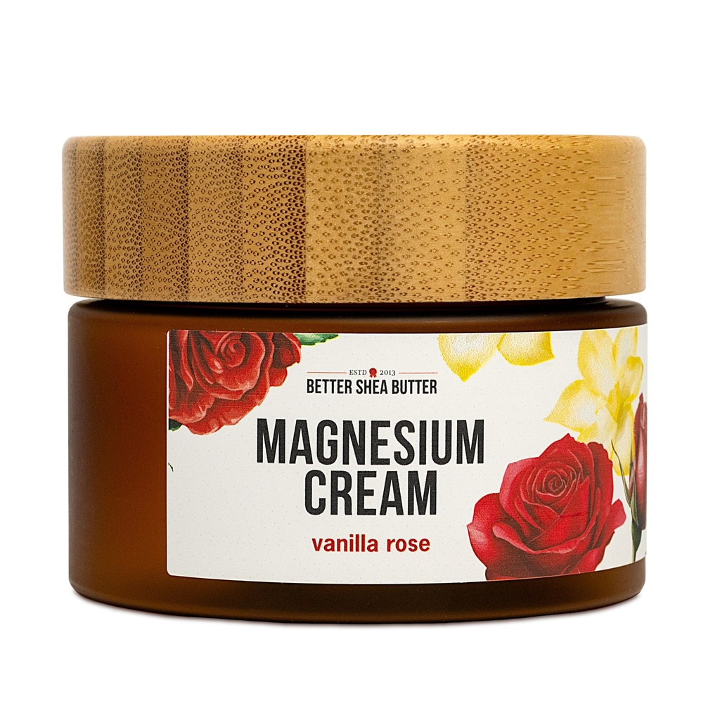 Mejor manteca de mandioca Loción de magnesio para las mujeres   Vanilla Rose ← Para el embarazo, los niños y los bebés vivieron Alivia la tensión muscular " Leg Cramps  durable Orgánica " Ingredientes naturales