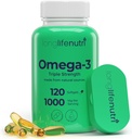 Omega 3 aceite de pescado 1000mg - con alta EPA & DHA, 120 Softgels, ácidos grasos suplemento para la función cognitiva, de Salmon, fuente de 4 meses, GMP certificado, hecho en EE.UU.