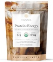 Truvani Protein + Bebida Energética Mezcla con 87mg Caffeine TEN Vanilla Latte TEN 12g Orgánica Fundada en Plantas Proteínas 20 Serviciones Silencio USDA Organic Coffee Powder &amp; Adaptogens TEN Gluten &amp; Dairy Free TEN Vegan ANTE Non-GMO