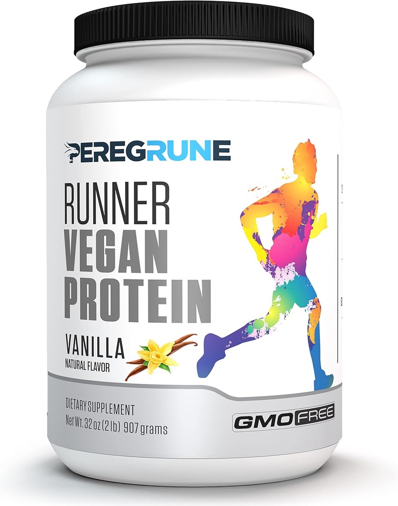 Proteína de corredor (Vanilla) – Polvo de proteínas de base vegetal para bebidas y sacudidas – 21g Proteína con 9 ácidos esenciales de aminoácidos - entrenamiento posterior a la fuga – GMP suplemento de ejecución certificado - 30 piezas