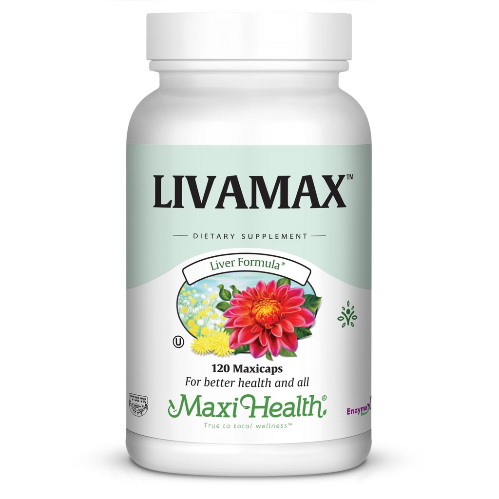 Maxi Health Livamax - Liver Fórmula - con Leche Esteto y Dandelion Root - 120 Capsules - Kosher