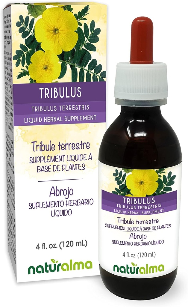 Naturalma Tribulus (Tribulus terrestris) Fruit Alcohol-Free Tintura - 4 fl oz Liquid Extract in Drops - Herbal Supplement - Vegan