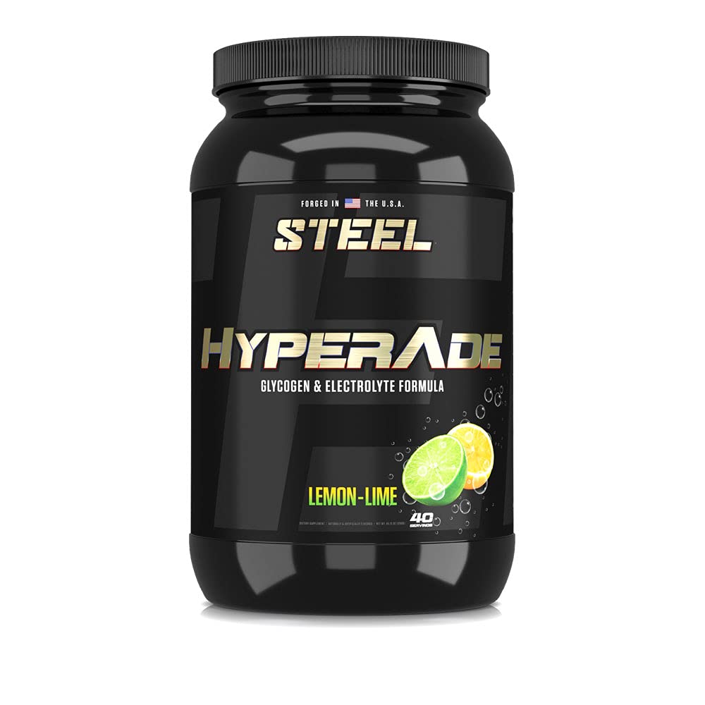 Suplementos de acero Hyperade ← Powder de hidratación avanzada w/Fast Absorbing Electrolytes & Glycogen Fórmula para la reposición rápida de energía &amp; recuperación TEN Pre/Intra/Post Workout (Lemon-Lime)