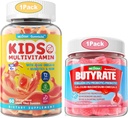 Gummies multivitamínicos para niños con coronas de hierro + butirato con probiótico + prebiótico + posbiótico