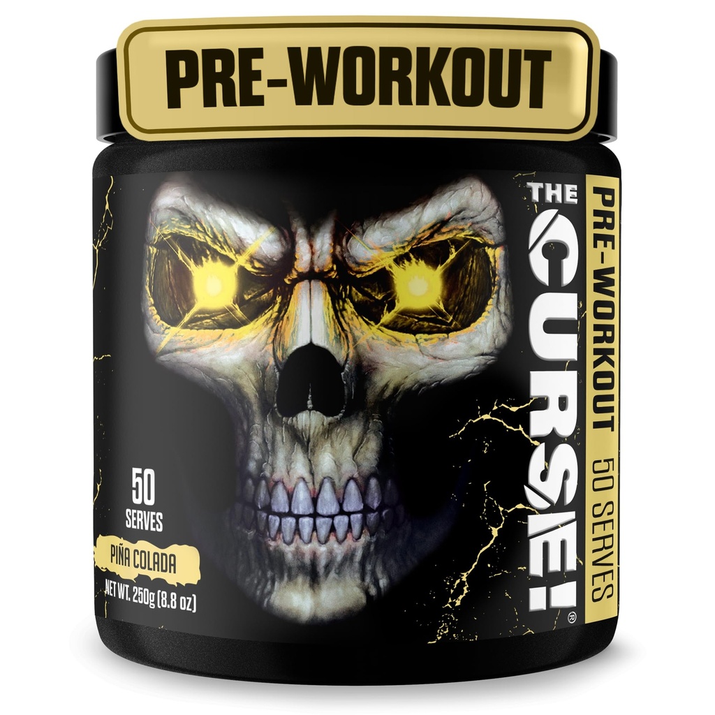 ¡JNX lanza la maldición! Pre Workout Powder for Men &amp; Women, Caffeine, Beta-Alanine, Creatine, L-Citrulline, 50 Servings, Pina Colada Flavor – Boost Energy, Strength & Focus