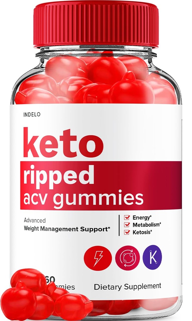 Keto Ripped ACV Gummies - Advanced Ripped Keto + ACV Weight Management Gummies Apple Cider Vinegar Ripped ACV Gummies Suplemento dietético Reseñas Extra Strength (60 Gummies)
