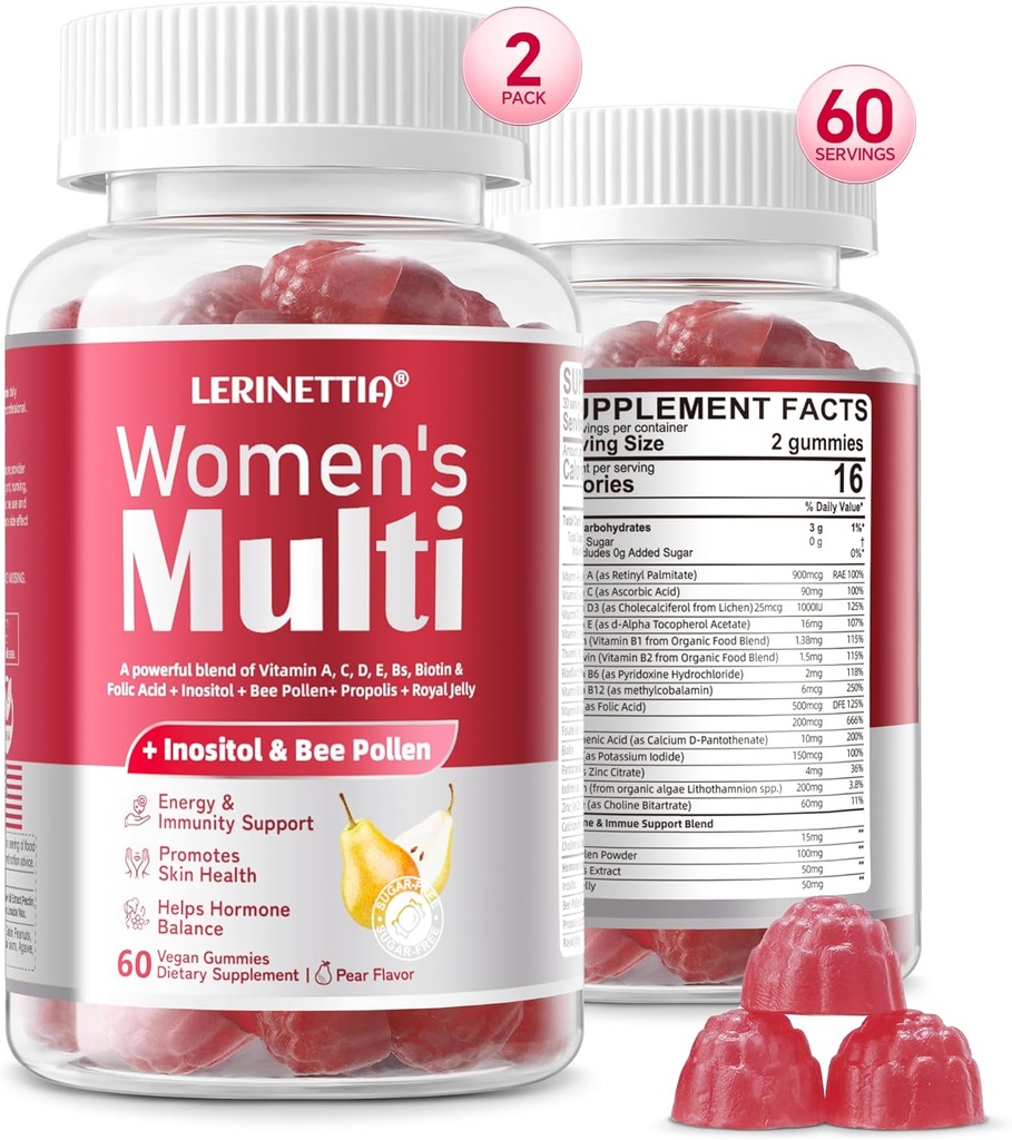 Mujeres 50+ Multivitaminas, Multivitamina para Mujeres con Vitamina A, C, D3, E y Zinc, Vegan Sugar Gratis 120 Conde