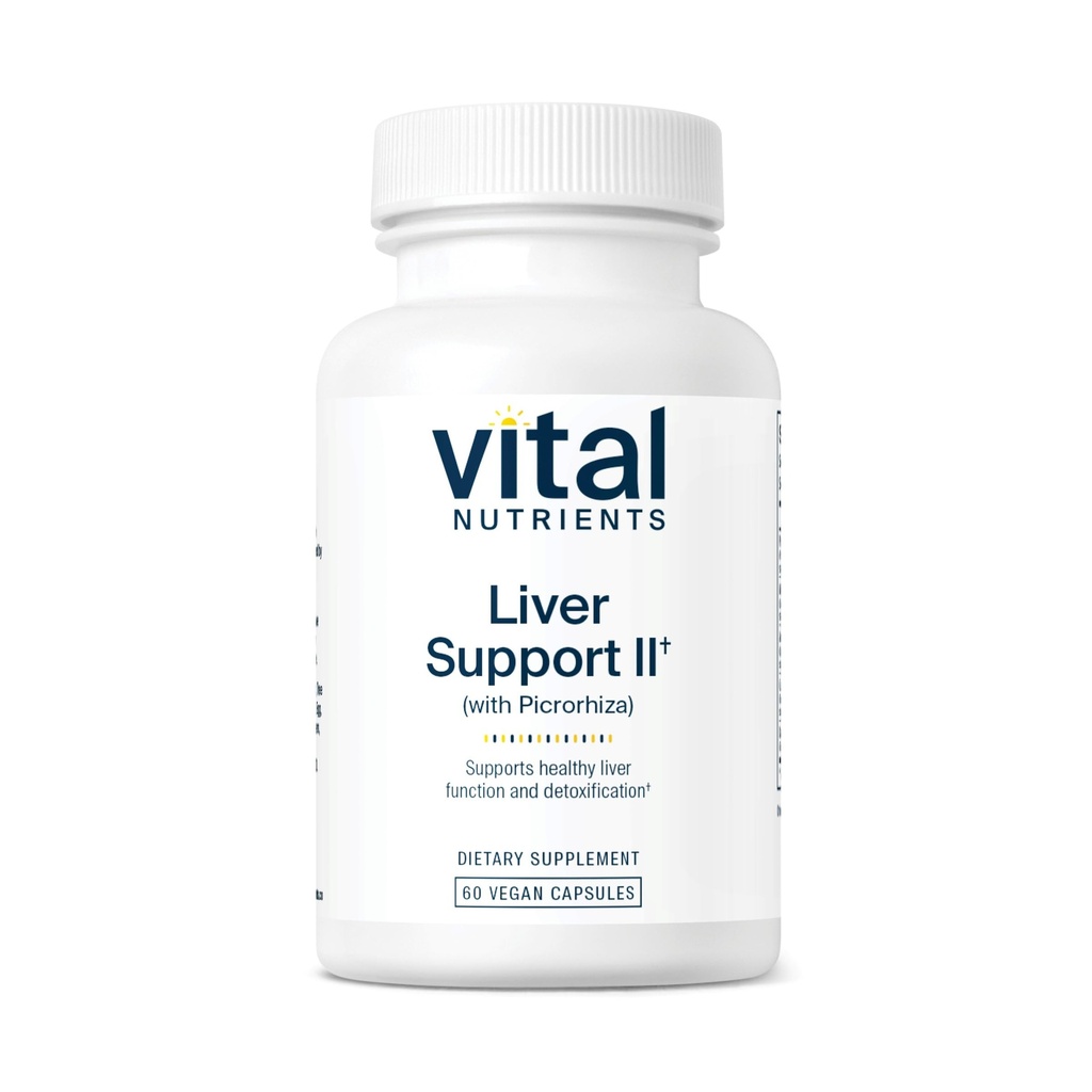 Vital Nutrients Liver Support II with Picrorhiza, Milk Thistle and Curcumin - Vegan Supplement - Herbal Combination to Support Healthy Liver Function* - Gluten, Dairy and Soy Free - 60 Capsules