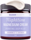 Magnum Solace Magnesium Lotion – Nighttime Magnesium Cream – Apply to Legs, Arms or Chest - Topical Magnesium Chloride – USA Made and Safe for Kids (Chamomile Lavender)