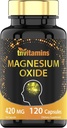 Oxido de Magnesio 420mg - 120 Capsules TENIDO 4 Mes Fuente! TEN 100% Valor diario del óxido de Magnesio en One Capsule ANTE Oxido de Magnesio ← Non-GMO, Made in The USA
