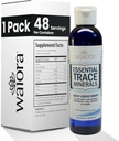 Waiora Essential Trace Minerals ← Ayuda Replenish Lost/Depleted Mineral TEN 60+ Ionic Trace Minerals TEN Apoyo Funciones Vitales del Cuerpo, pH Balance TEN Plus Electrolytes for Hydration (1 Bot / 48 serv)