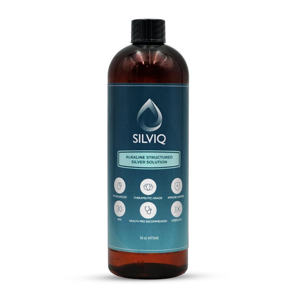 Estructurado Agua de Plata 30PPM - ph Balanced Alkaline Estructura Plata Solución líquida Suplemento Mineral para el soporte natural de inmunológico - Bienestar mejorado " Gut Health - 16 Oz (437ml)