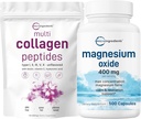Micro Ingredientes Multi Collagen Protein Powder 16oz & Magnesium Oxide 400mg Bundle Pack