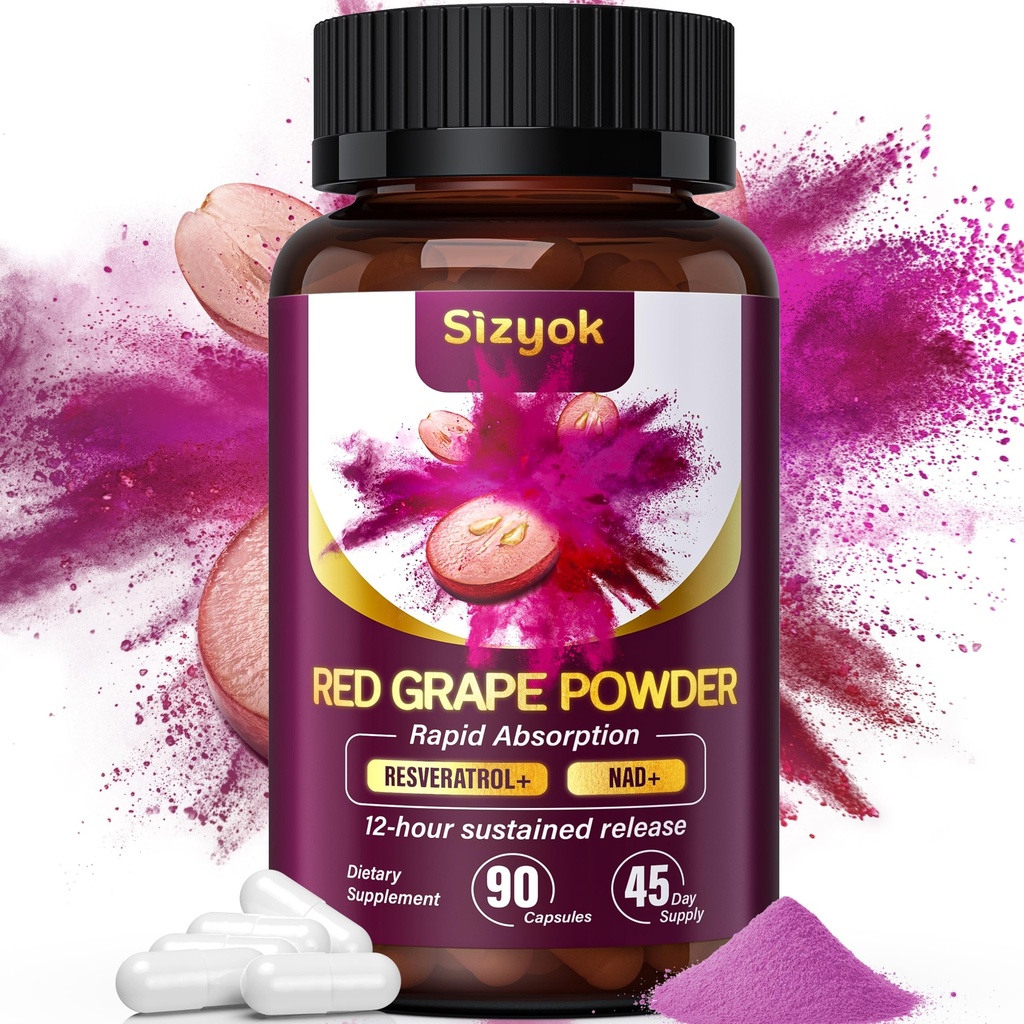 Suplemento de Resveratrol Piceid y Regenerador Celular NAD+, Suplemento de óxido nítrico, Apoyo a la salud del corazón, Flujo de sangre, Producción de energía celular " Metabolismo, Polvo Rojo, Suministro de 45 días