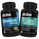 Suplemento de bereberina " Colon Cleanser Detox - suplemento de bereberina HCL cápsulas " píldoras de limpieza intestinal " Probiótico - Premium HCL Bowel Movimiento Suplementos para Bloating de estómago