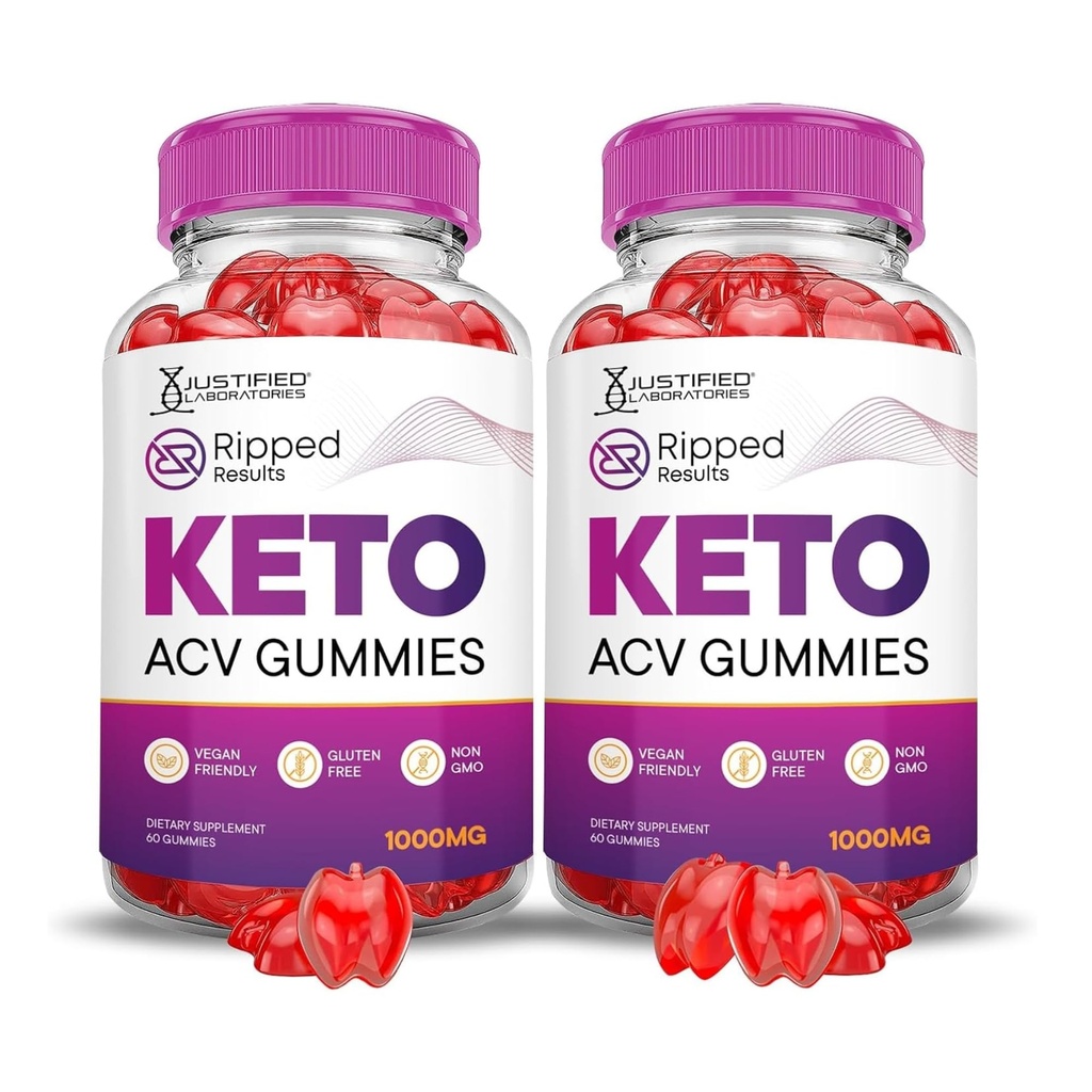 Laboratorios Justificados (2 Pack Resultados Ripped Keto ACV Gummies Avanzados Fórmula 1000MG Resultados Ripped Formulado con Pomegranate Beet Juice Powder B12 Vegan Non GMO 120 Gummys