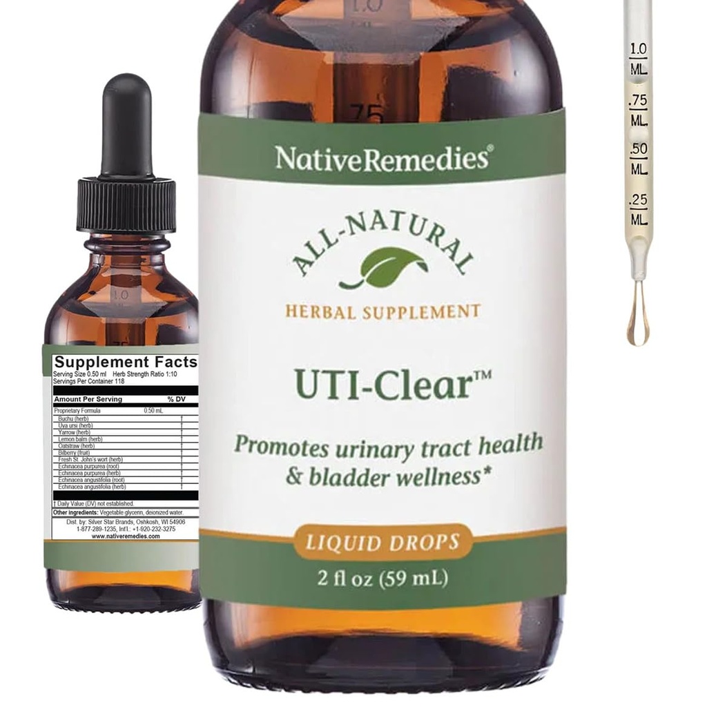 Remedios nativos UTI-Clear para la salud del tracto urinario y de la vejiga, 59 ml