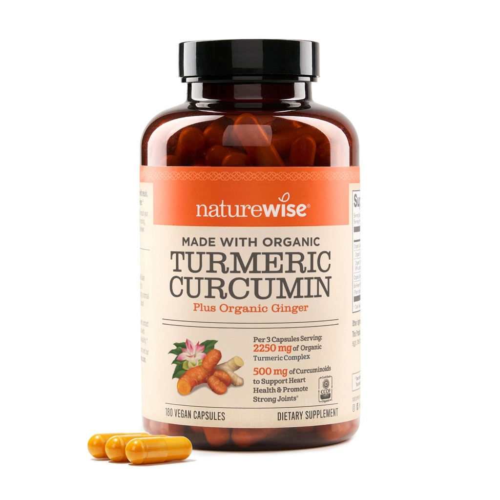 NatureWise Curcumin Turmeric 2250mg - 95% Curcuminoids " BioPerine Black Pepper Extract for Advanced Absorption - Daily Joint and Immune Health Support - Vegan, Non-GMO, 180 Conde[60-Day Supply]