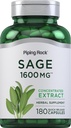 Piping Rock Sage Suplemento para Mujeres y Hombres Silencio 1600mg Silencio 180 Capsules  Herb Leaf Extract ← Non-GMO, Gluten Free