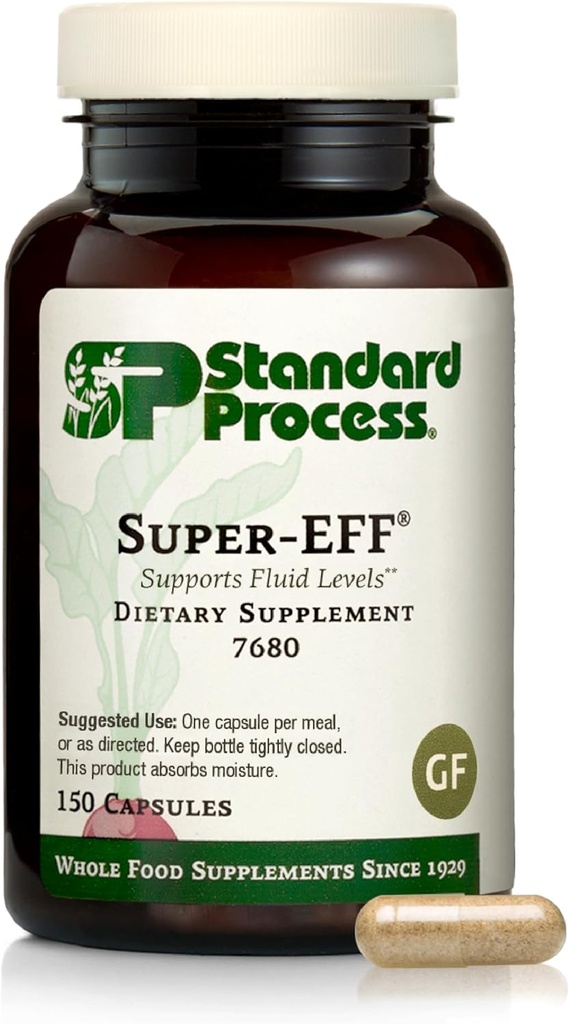 Standard Process Super-EFF Suplemento dietético de Nivel Fluido - Non-Dairy, Non-Soy, " Non- Grain - Fluid & Energy Level Support - 150 cápsulas