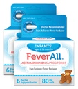 Feverall Infant Acetaminophen Suppositories 6 Rectal Suppositories 80mg Each Pain Reliever/Fever Reducer. Paraben Free, No Artificial Colors or Other preservatives. Ages 6-36 Months (Pack of 2)