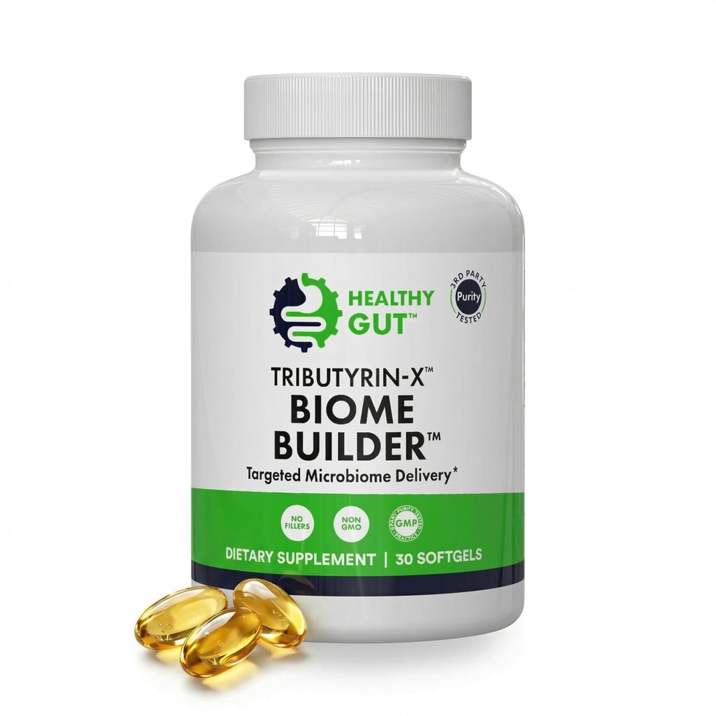 Saludable Gut Tributyrin-X ← Más Bioavailable Butyrate Postbiótico para Gut Health & Leaky Gut Support ← 99% Puro w/Zero Odor ← 30 Softgels