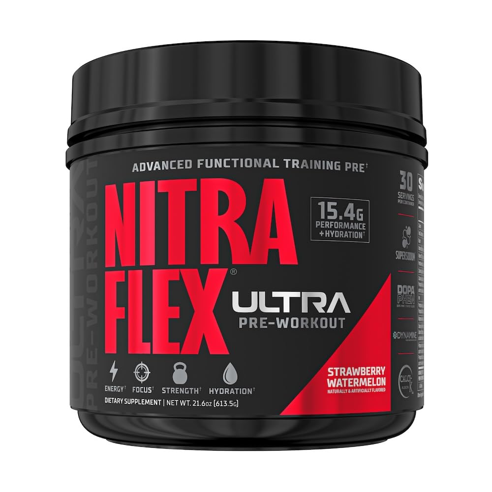 GAT SPORT Nitraflex Ultra Pre-Workout Suplemento (30 Servings, Strawberry Watermelon)