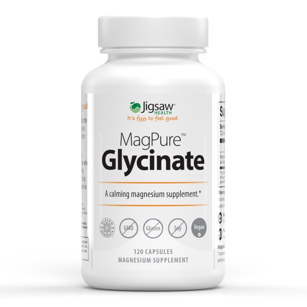 Jigsaw Health MagPure Glycinate tención Premium Magnesium Glycinate Capsules