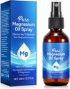 Pulverizador de aceite de magnesio puro, spray de magnesio orgánico para pies, botella de vidrio de esparcir de magnesio tópico, náutico de la piel, pérdida de cabello aliviada, poros de unclog, 2 oz