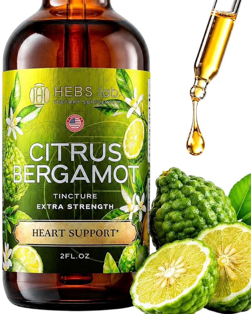 Citrus Bergamot gotas 2 fl oz – Made in USA - Natural Antioxidant Support, Heart &amp; Metabolic Wellness Supplement - Bergamot Extract