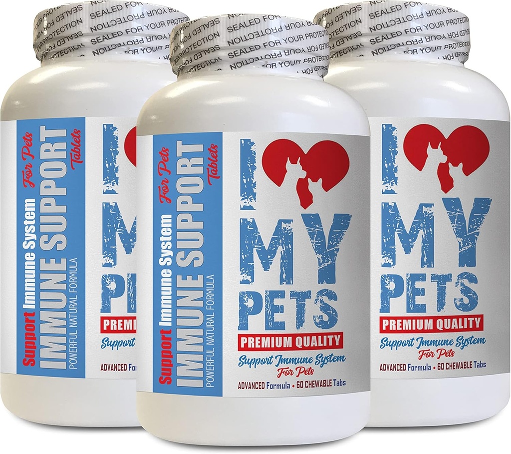 AMO MI PETS LLC Immunity Dog Supplement - PET Immune Support - Dogs and Cats - Booster - Saludable - Dog Milk Thistle Liver Supplement - 180 Treats (3 Bottles)