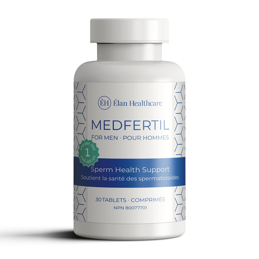 Medfertil for Men Natural Dietary Supplement for Men with Carnitine, Co-Q10, Selenium, Zinc, Vitamin C, E, B12, B9 (30 Tablets)