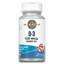 KAL Vitamina D3 5000 UI 125 mcg, Alta Potencia Vitamina D Chewables, Calcium Absorption, Bone Health and Immune Support Suplemento, Natural Peppermint Flavor, 60-Day Guarantee, 60 Servings, 60 Chews