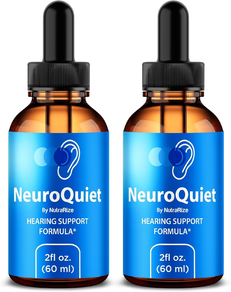 NutraRize (2 Pack NeuroQuiet Drops – Apoyo oficial para el oído Fórmula con ingredientes naturales y limpios para ayudar a mantener el bienestar del oído, revisión de Gotas Premium (60 Servings)
