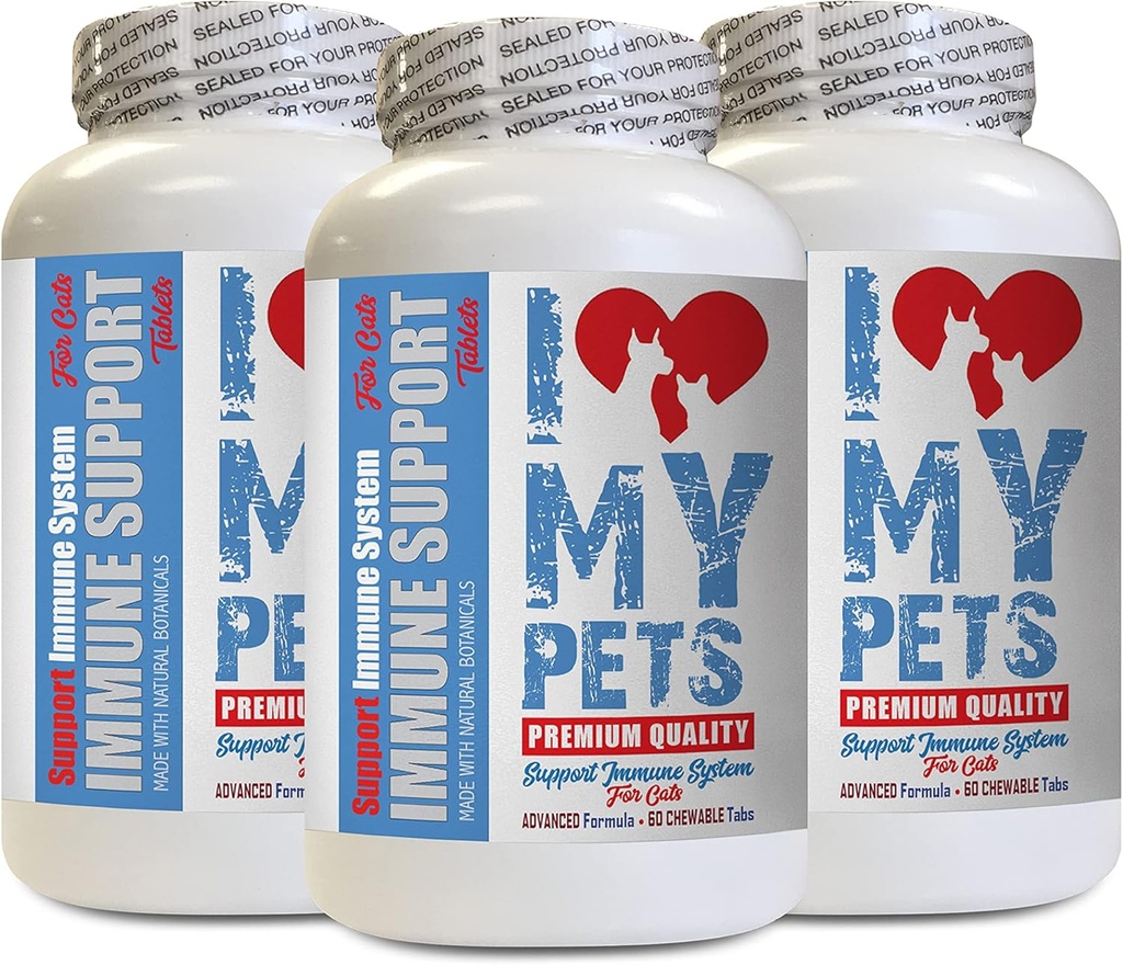 I LOVE MY PETS LLC Liver Support for Cats - CAT Immune Support - Booster - Healthy Supplement - cat Immune Health - 180 Treats (3 Bottles)