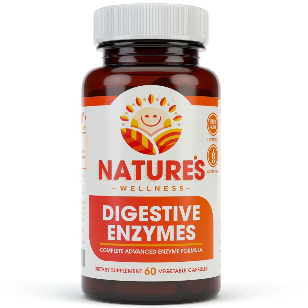 Enzimas digestivas completas - Suplemento multienzima avanzado para una mejor digestión " Absorción. Ayuda Alivio de gas, malestar, Bloating, IBS, Gluten " Lactose Intolerance