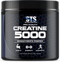 STS Creatine 300 Grams - 100% Pure Raw Creatine Monohydrate Powder, Pre-Workout, Post-Workout, Build Muscle and Stamina - 60 Servings - con Scoop