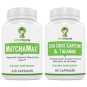 VitaMonk Energy & Focus Bundle: Matcha Max orgánico japonés Matcha capsules baja dosis de cafeína y Theanine