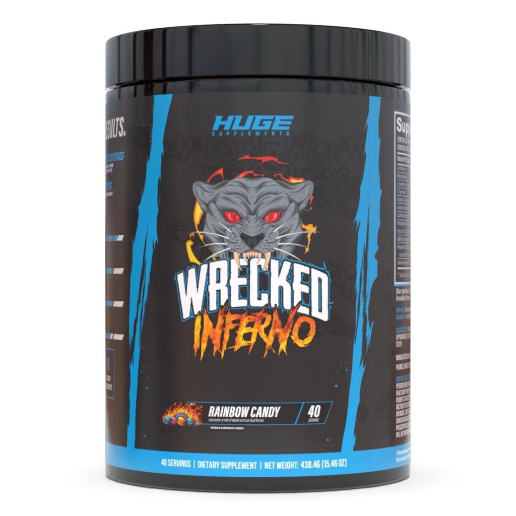 Wrecked Inferno - Thermogenic Pre Workout For Men &amp; Women, Increase Energy, Boost Thermogenesis " Metabolism, Enhance Exercise Performance - Contiene L-Citrulline, L-Carnitine, Beta-Alanine " Más
