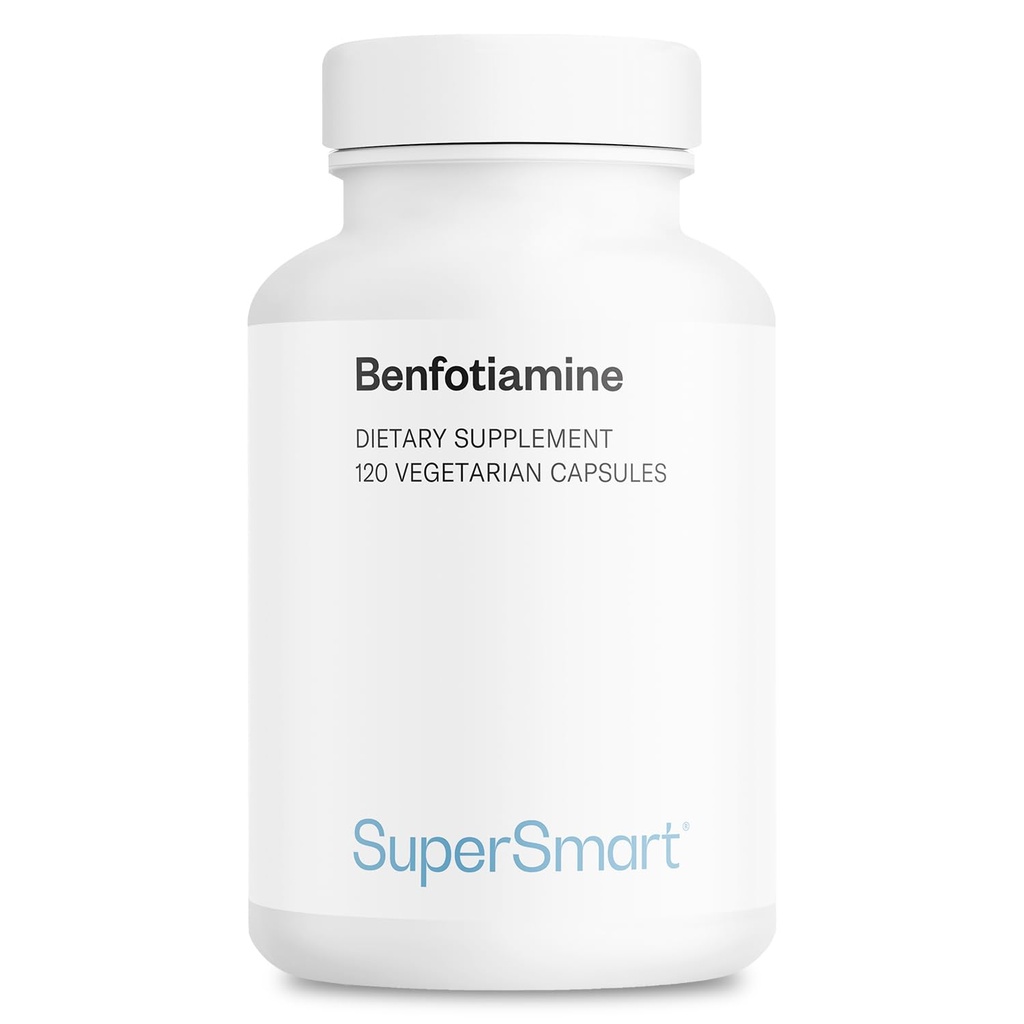 Supersmart - Benfotiamine 320mg por día (High Potency) - Bioavailable Thiamine - Vitamina B1 Benfotiamine Suplemento Silencioso No GMO &amp; Gluten Gratis - 120 Vegetarian Capsules