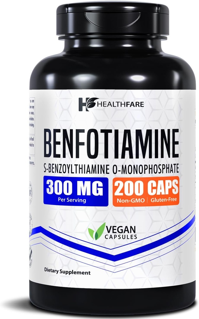 Benfotiamine 300mg  200 Veg Capsules ← Absorción reforzada ← Apoyo a la salud general