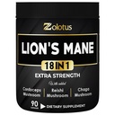 Zolotus Lions Mane Mushroom Complex Capsules con Cordeyceps, Elderberry, Ginkgo Biloba, Bacopa - 90 cápsulas