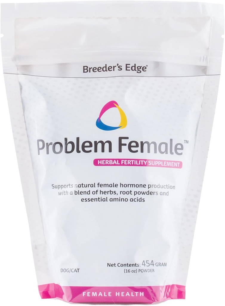 Problema del borde de Breeder Mujer, suplemento de apoyo hormonal para perros femeninos " gatos, apoya el equilibrio reproductivo " mantenimiento del embarazo, 454 gm