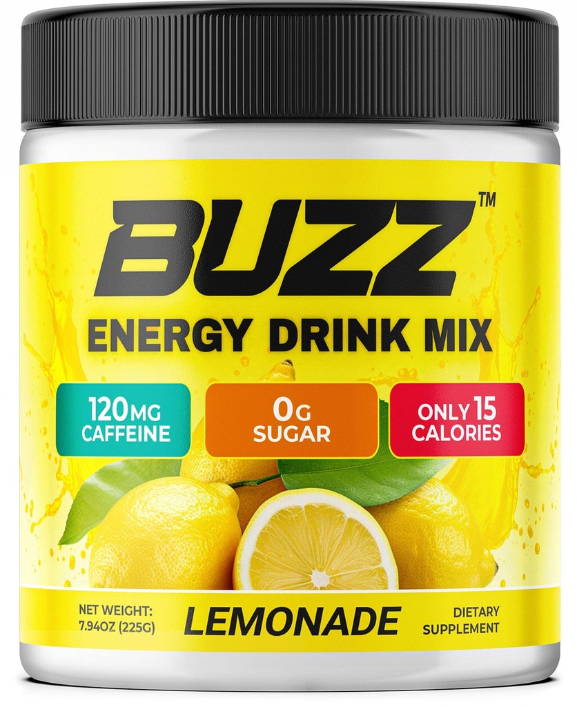 Mañana Buzz Energy Drink Powder - Energy Boost - Sugar-Free Energy with Antioxidants - Morning Kick and Sports Nutrition Endurance Product - 30 Servings, Lemonade, 8 Ounces