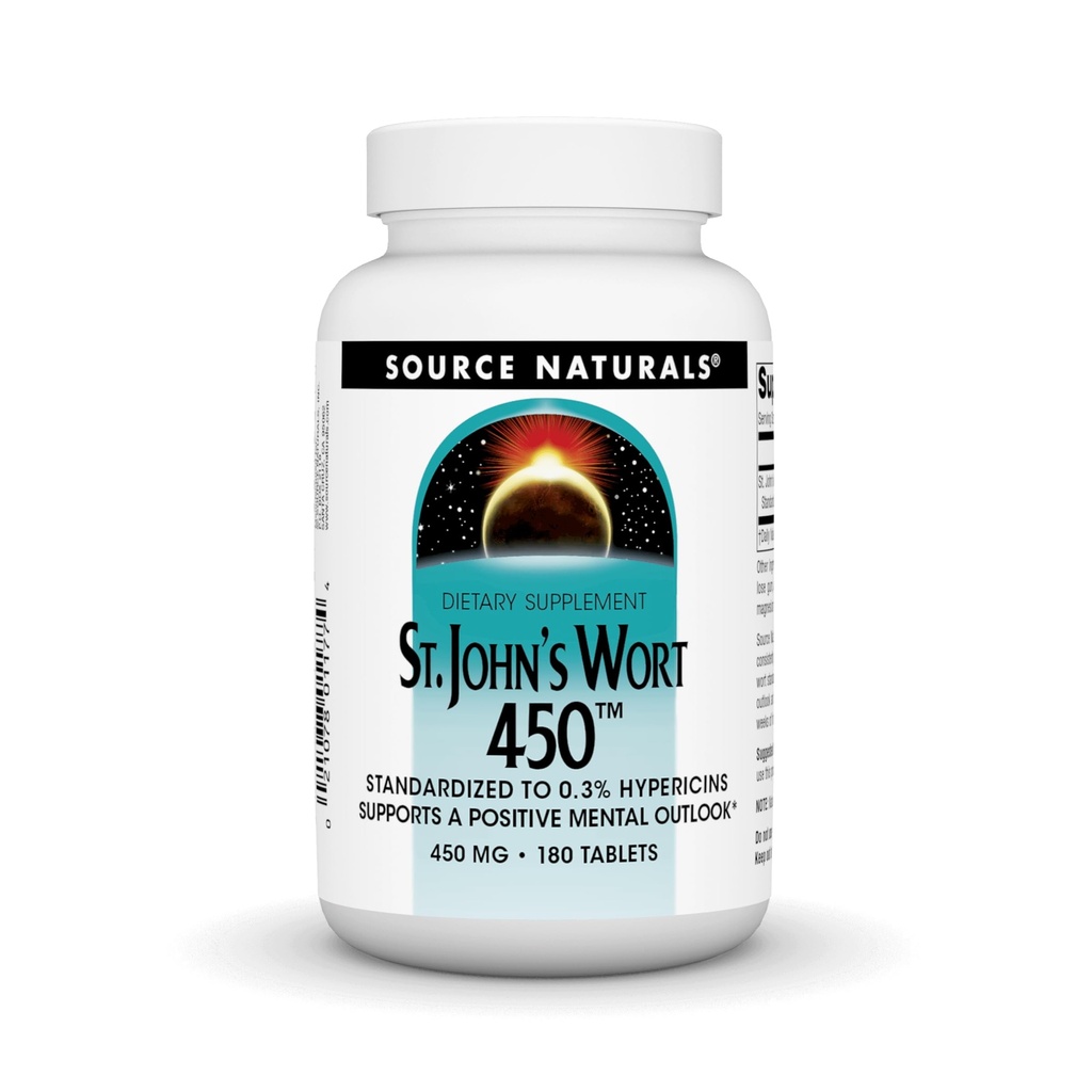 Fuente Naturals St. John's Wort 450 mg Admite un Positivo Mental Outlook - 180 Tablets