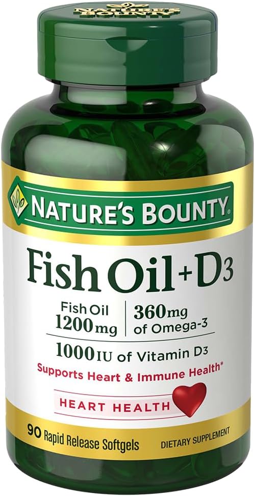 Nature's Bounty Fish Oil plus Vitamin D3, 90 Count