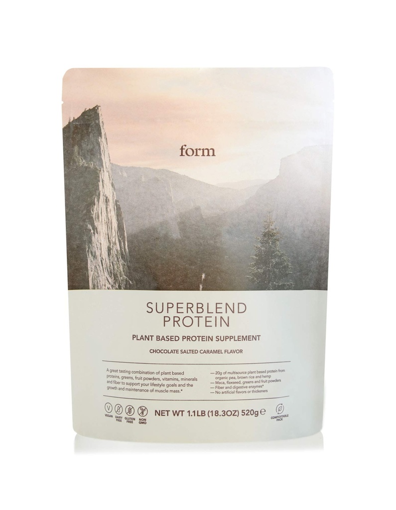 Forma Proteína Superblend - Polvo de Proteína Vegana con Superalimentos, Vitaminas y Minerales - 20g de Proteína Planta Basada por Servir (Chocolate Salted Caramel)