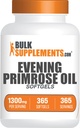 BulkSupplements.com Aceite de Primrose de la tarde Softgels - Suplementos de GLA, aceite de la prima de la noche 1300mg - Gluten Free, 1 Softgel per Serving, 365 Cuenta (Pack of 1)