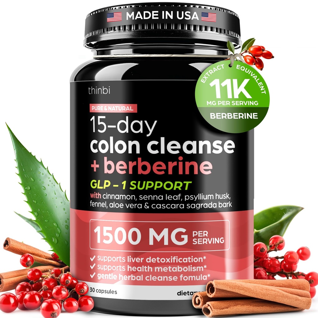 Advanced Ketogenic Colon Cleanse with Berberine 1500mg – 15 Day Parasite Detox for Men &amp; Women – Extra Strength Formula with Senna Leaf for Rapid Constipation Relief, Gut Health & Bloating Reduction