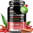 Advanced Ketogenic Colon Cleanse with Berberine 1500mg – 15 Day Parasite Detox for Men &amp; Women – Extra Strength Formula with Senna Leaf for Rapid Constipation Relief, Gut Health & Bloating Reduction